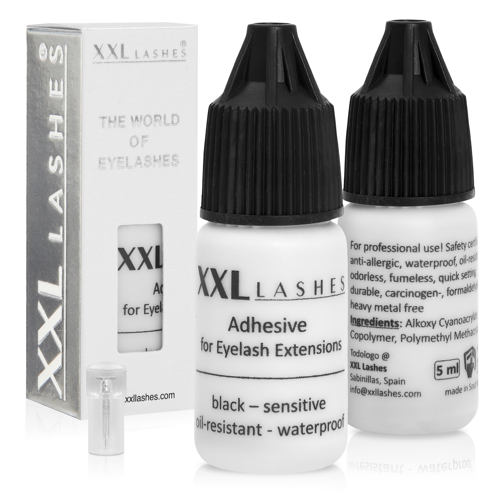 1 Stück Kleber-Behälter Für Wimpernverlängerung – Luftdicht, Auslaufsicher, Mit Silikonring & Kleber-Nut, Schwarz
