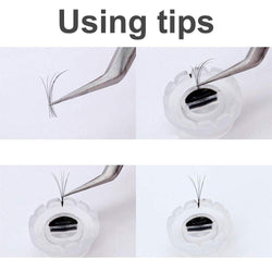 10 Wimpernfächer Kleberschalen mit Rillen