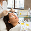 Beautician doing a lash lift in a salon with the XXL Lashes Super Lash and Brow Lift kit